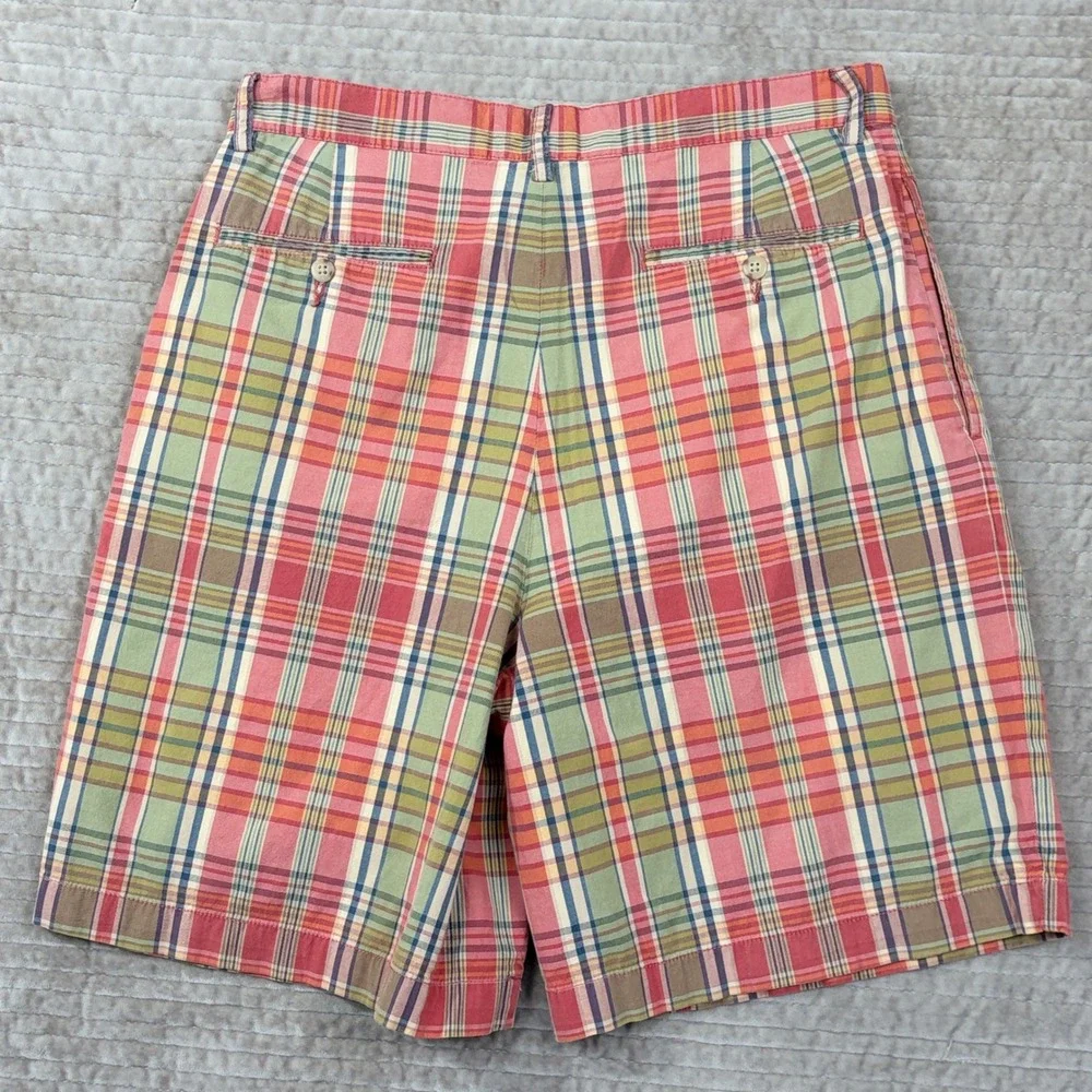 Polo‎ Ralph Lauren Tyler Short Mens 31 Plaid Pleated Cotton Multi Color Preppy